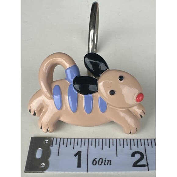 Lot of 12 Dog Theme & Fire Hydrant Shower Curtain Hooks Multicolored 2.5" Tall - Picture 12 of 14